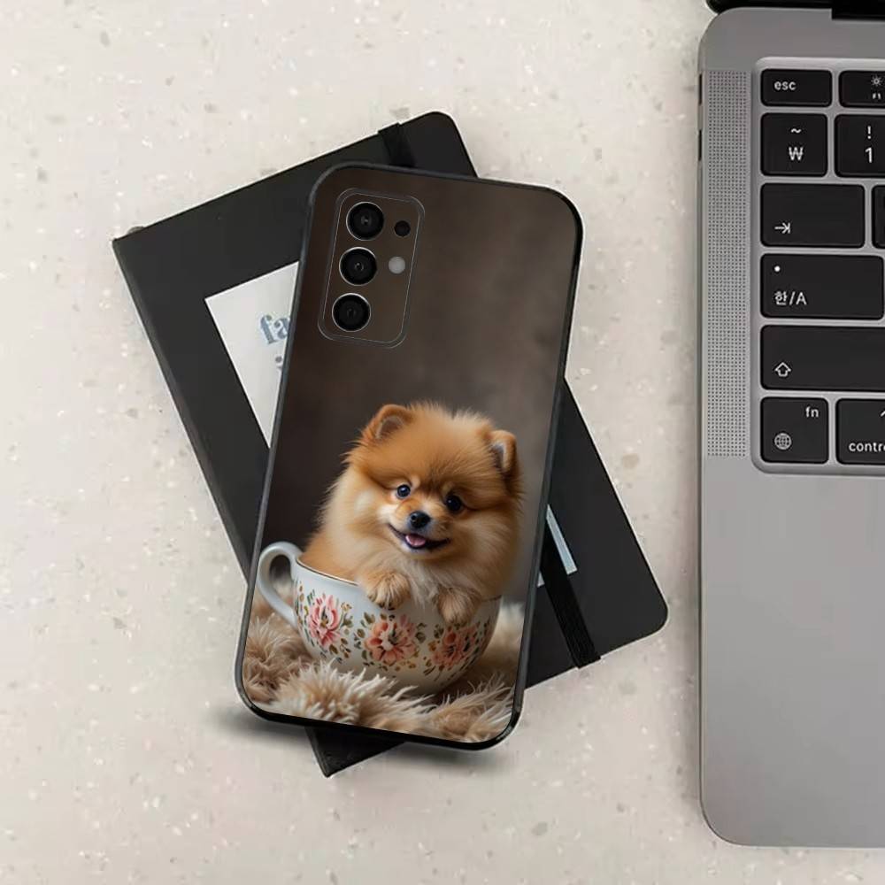 Cute animal Pomeranian Dogs For Samsung Galaxy A73,31,Note,22,71,53,32,72,41,8,9,52,J7,Soft Black Silicone Cover Case