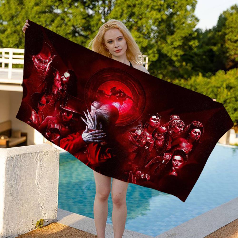 Vampire D-Dracula Movie Microfiber Printed Beach Towel Mountain Climbing Yoga Beach Swimming Running Absorbent Soft Towel