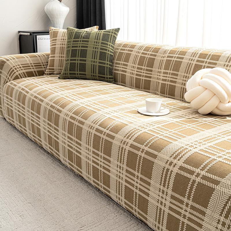 2025 New Retro Plaid Light Luxury High-end Dust-proof and Wear-resistant All-inclusive Elastic Anti-cat Scratch Sofa Cover