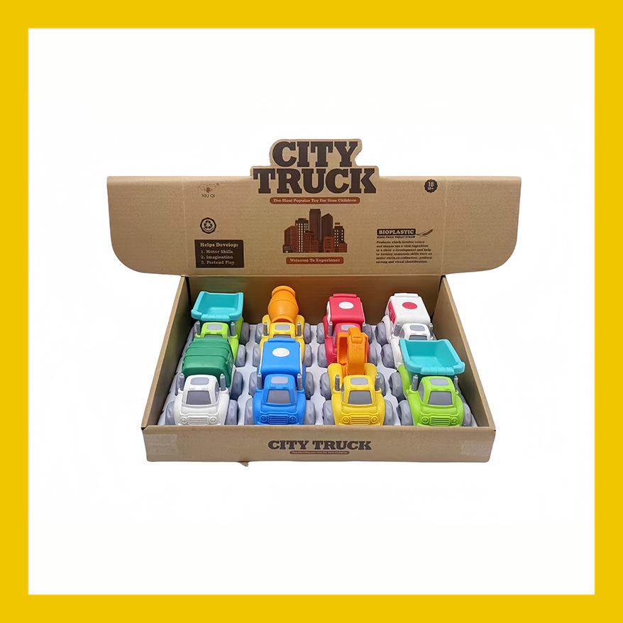 Eco-Friendly Biodegradable Wheat Straw Engineering Vehicle Toy for Kindergarten Gifts