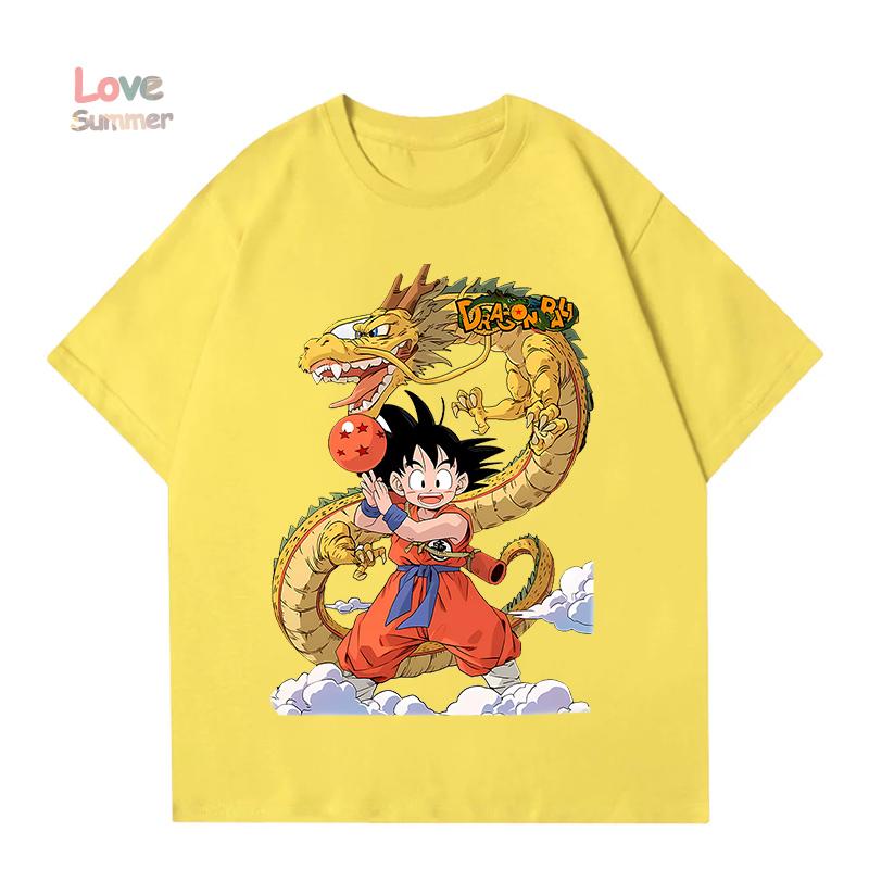 

детские футболки 4-14 лет с принтом Dragon Ball 2026 новая летняя с коротким рукавом для мальчиков хлопковая 100