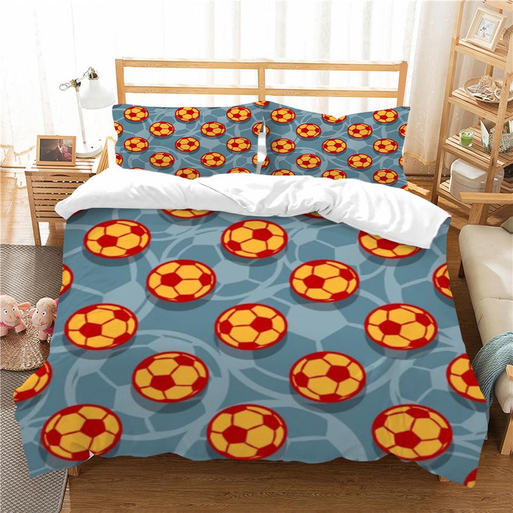 3D Soccer Print Bed Suit Bedding Quilt Cover Home Bedclothes Kids Gift Microfiber Comforter Breathable Duvet Cover