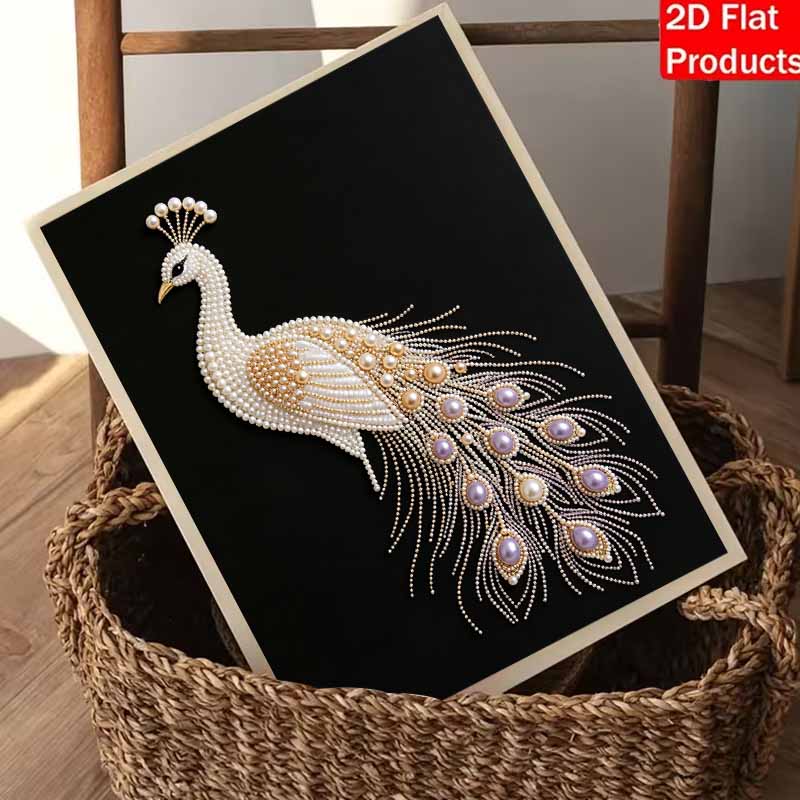 DIY Pearl Diamond Art Painting kits for Adult and Beginners, Majestic Peacock Sparkling Painting Craft Home Wall Decor Handmade Gift