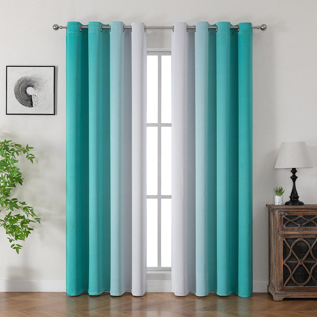 Hochpräziser Vorhang mit Farbverlaufdruck Vollverdunkelungsvorhang Temu