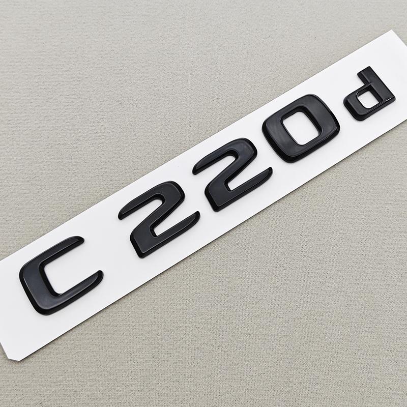 3D ABS Black A180 A200 A250 C180 C200 Logo Letters Car Rear Trunk Badge Sticker For Mercedes Benz W177 W176 V177 W206 W204 S205