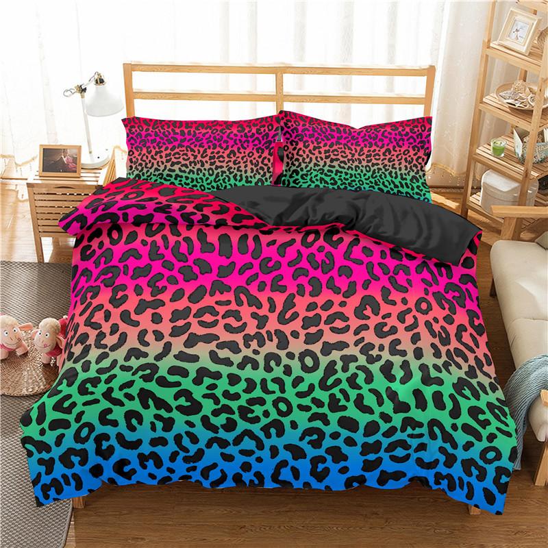 Leopard Print Duvet Cover Soft Butterfly Bedding Set King Twin Microfiber Animal Skin Fur Comforter Cover For Girls Boys Teens