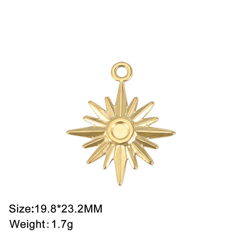 My Shape 5 pcs Small Sun Charms DIY Summer Anklets Bracelet Necklace Stainless Steel Pendants for DIY Jewelry Making