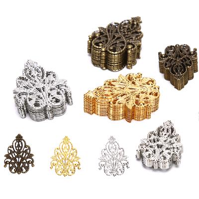 20 Pcs Mix Filigree Crafts Hollow Diy Embellishments Findings Jewelry Accessories