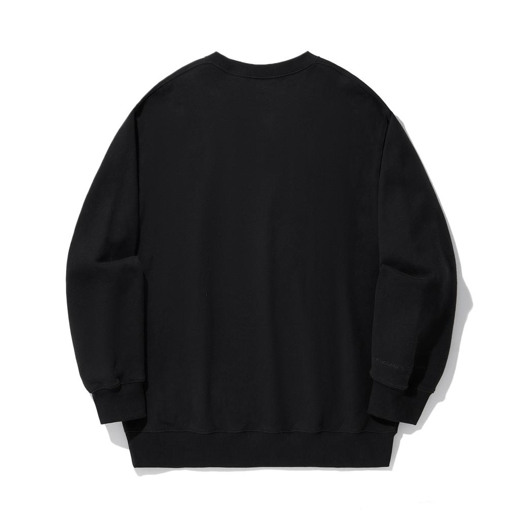 Li Ning Vital Series Sports Fashion Solid Color Crew Neck Pullover Sweatshirt Unisex Sweatshirt Black AWDU329-3