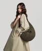 Bowtique Crescent Suede Hobo Bag_Khaki
