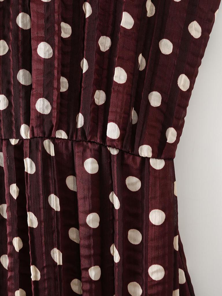 2026 European Spring Polka Dot Halter Neck Midi Dress for Women
