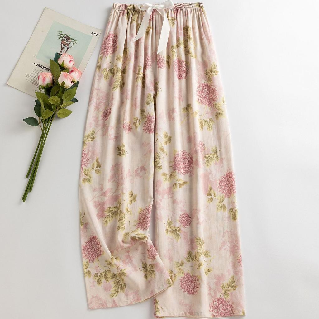 Cotton Silk Pajama Pants for Women, New Summer Style, Thin Cotton Casual Pants, Can Be Worn Outside, Large Size Home Pants