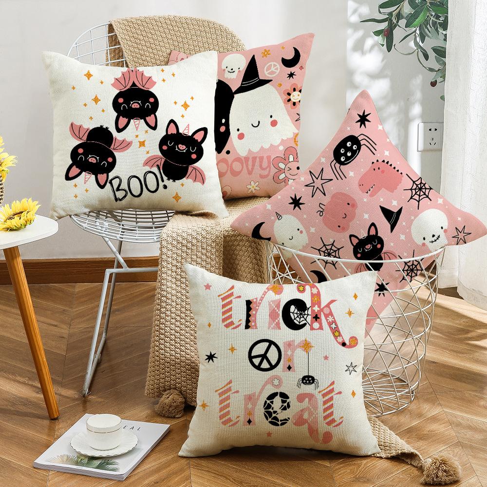 New Halloween Cute Ghost Pillowcase Bat Pillowcase Sofa Bedroom Pillowcase Bedside Backrest