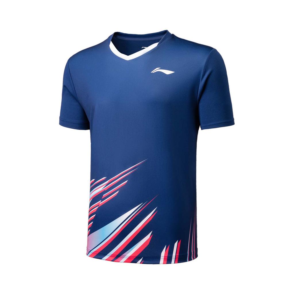Li Ning Badminton Series Color Block Elastic Drawstring Sports Badminton Competition Casual Sports Suit Unisex Sportswear Deep-Navy Black AATU025-4