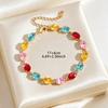 Colorful Zircon Double Hanging Open Mouth Bracelet Necklace DIY Handmade Assembly Earrings Bracelet Jewelry