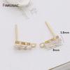 Handmade DIY Earring Making Supplies 14K Gold Plated Small Zircon Post Earrings Hooks Earring Findings Components
