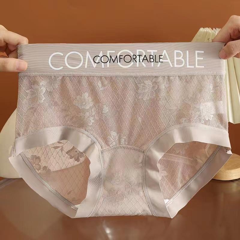 French Style Lace Bikini Panties Women - Mid-Rise Soft Mulberry Silk Innocent & Seductive Underwear