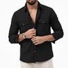 2026 Spring and Autumn Casual Solid Color Simple Shirt Men's Fashion Long Sleeve Jacket