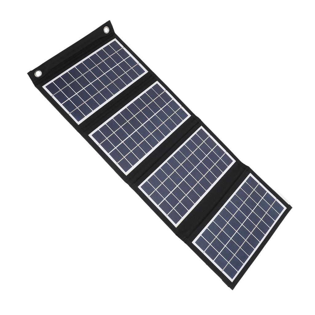 Portable Solar Panel 30W 5V Foldable Solar Panel Charger with Dual USB Outputs for Outdoor Camping Trip 4 Fold
