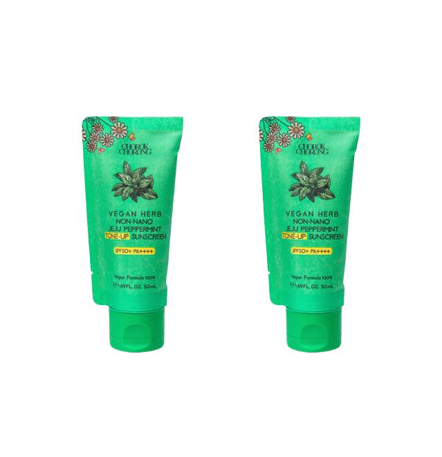 Chorok Chorong Vegan Herb Non-Nano Jeju Peppermint Tone-Up Sunscreen 50ml (3 Options)