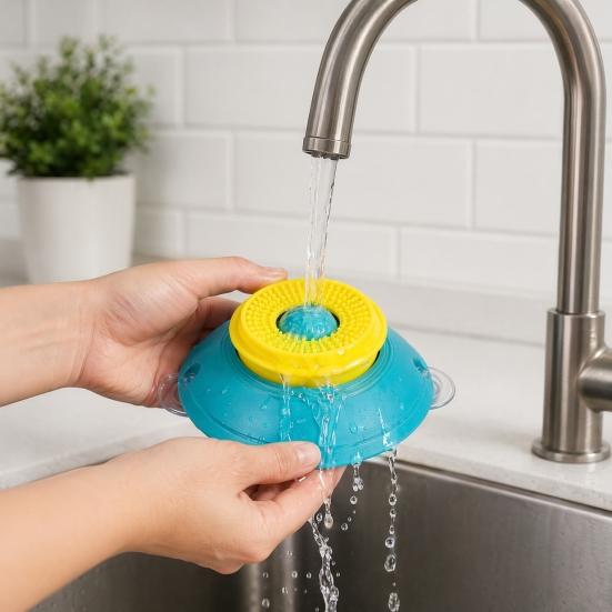 Dog Licking Bowl with Rolling Ball, No-Spill Slow Feeder for Liquid Treats, Anti-slip Suction Cup Bone Broth Yogurt Lick Toy for Dogs Cats