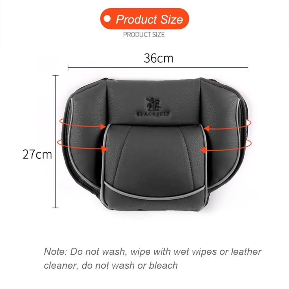JINSERTA May Bach Design S Class Headrest Neck Pillow Adjustable Head Restraint Comfortable Leather Pillow for Universal