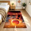 Basketball Sport Design Home Carpet Soft Plush Non-slip Bottom Bedroom Bedside Mat Bohemian Boho Style Housewarming Gift Idea