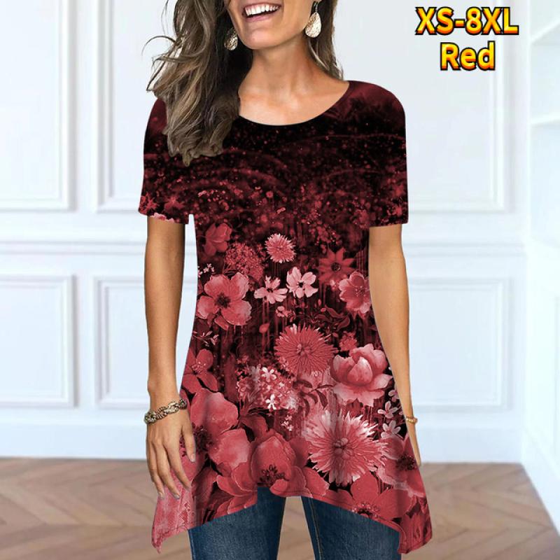 Moda Estiva Donna Comoda Streetwear Base Casual Manica Corta Girocollo Sotto il Top Aperto Largo XS-8XL