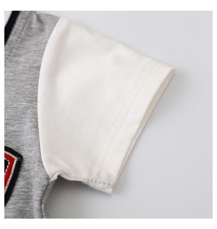Trendy Summer Lapel Baby Boy Romper – Stylish Infant Crawling Suit for One-Year-Olds