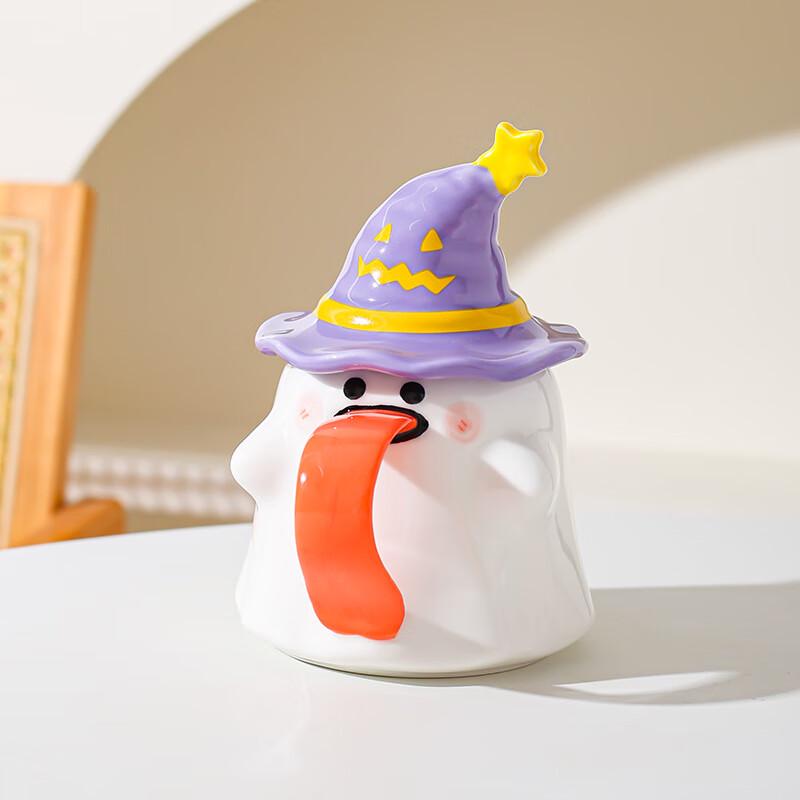 Tongue-Out Ghost Halloween Ceramic Mug