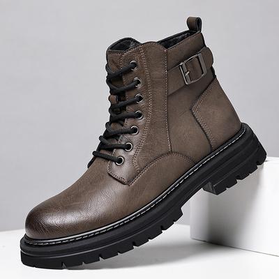 Martin Boots Men's Autumn and Winter Warm British Style Retro Men's Suede Men's Leather Shoes High Top