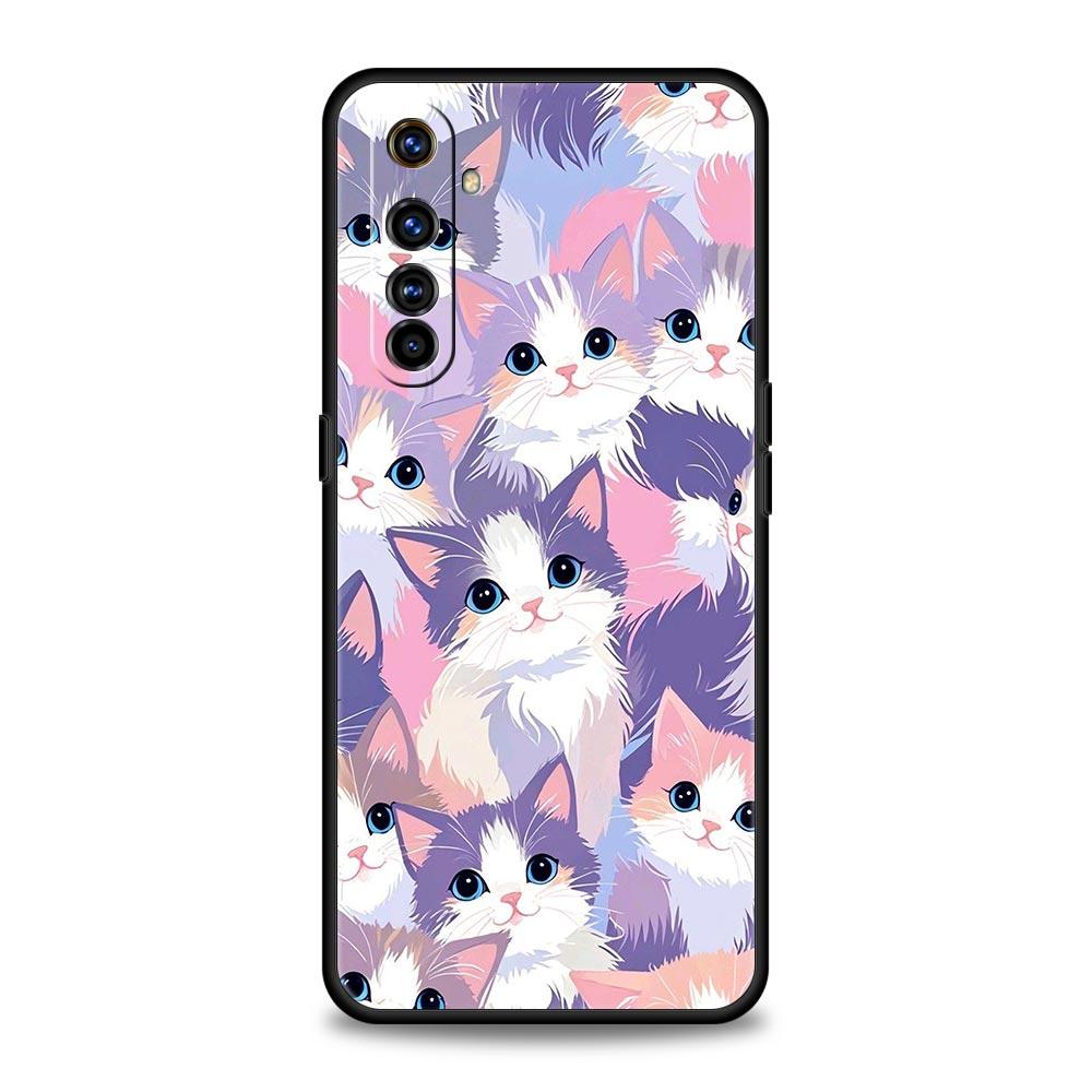 Colorful Cat Design Case For Realme C67 C63 C55 C53 C35 C25 C21 GT 2 3 5 6 10 11 12 13 Pro Plus 5G Soft TPU Phone Cover Fundas
