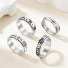 Rotatable Stainless Steel Decompression Couple Wedding Ring Set