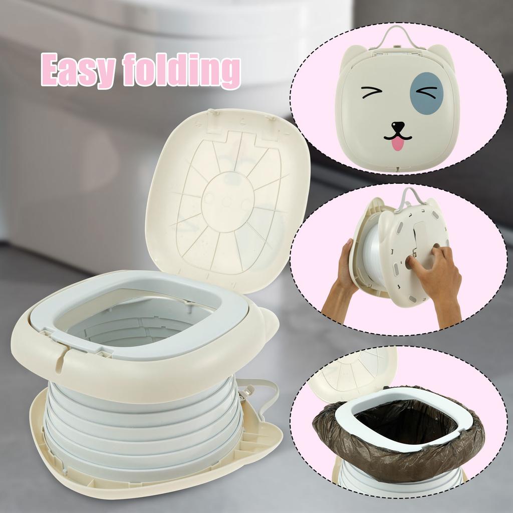 Przenośny Składany Nocnik Dziecięcy Podróżny Chłopiec WC Dziewczynka Nocnik Toaletowy Antypoślizgowy Treningowy Nocnik dla Dzieci Kemping na Świeżym Powietrzu Łazienka Nocnik Dziecięcy