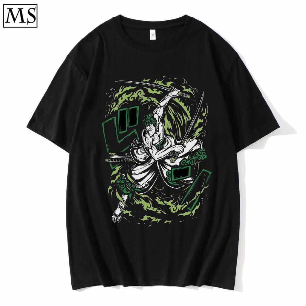 ONE PIECE Tshirt Mens Pure Cotton Casual Tshirt Round Neck Short Sleeve Clothing Summer Sports Casual Short Sleeve Popular Top