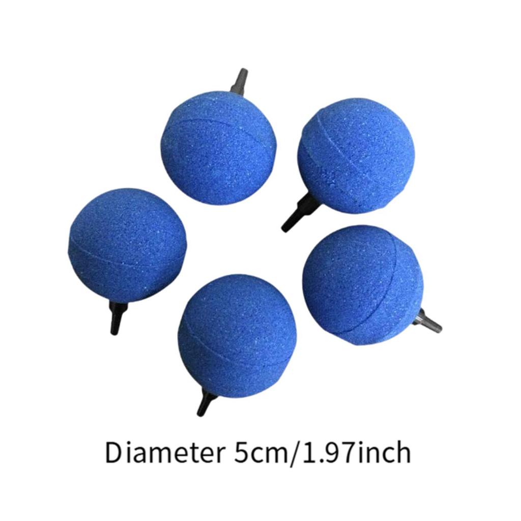 5Pcs 50mm Aquarium Air Stone Ball with 4-6mm Nozzle Accessory Simple Assembly Replacement for Small Fish Tanks Oxygen Diffuser