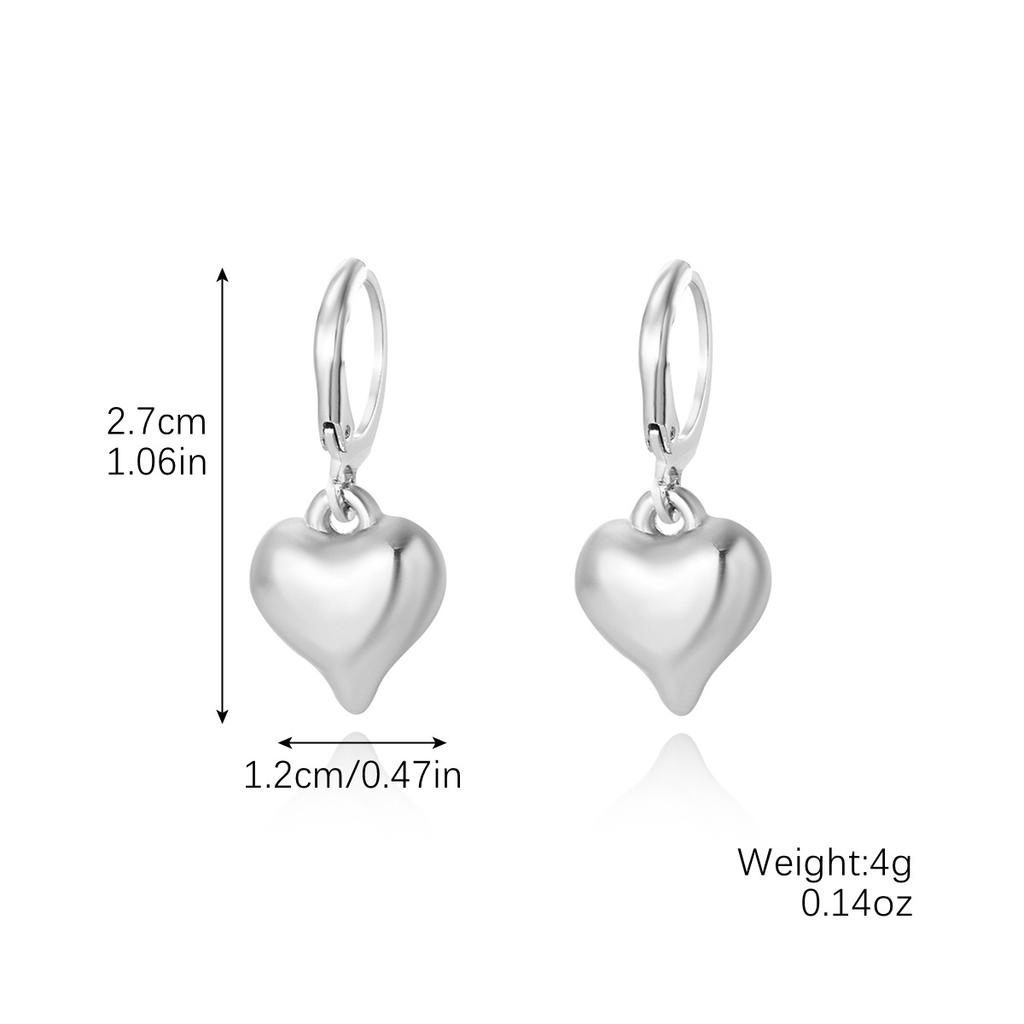 Accessories Simple Fashion Love Pendant Ear Buckle Femininity Geometric Retro Peach Heart Ear Buckle Premium Sense