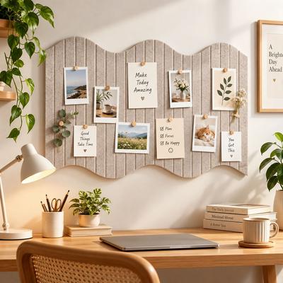 Wave Edge Felt Board Does Not Hurt Wall Photo Wall Sticker Felt Wall Panel  Dormitory Decoration