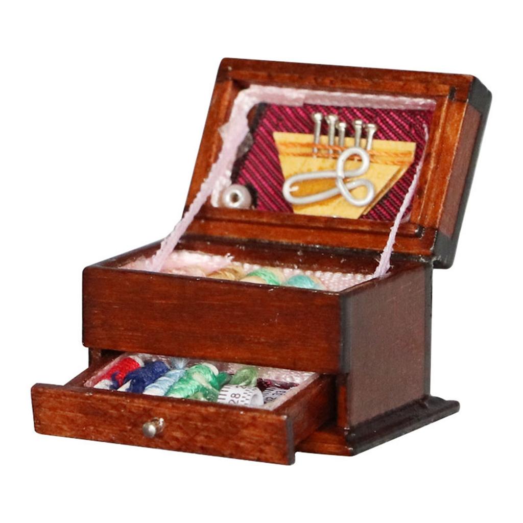 1/12 Miniature Sewing Tool Kits Toy Furniture Enhances Dollhouses Realistic Scene Decors Interactive Family Activity Toy