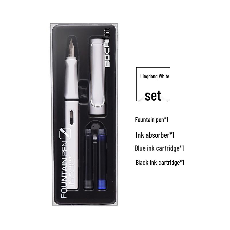 

Bo Cai Fountain Pen Set for Third Graders: Posture-Correcting Calligraphy Practice with Ink Cartridges. 0.38mm