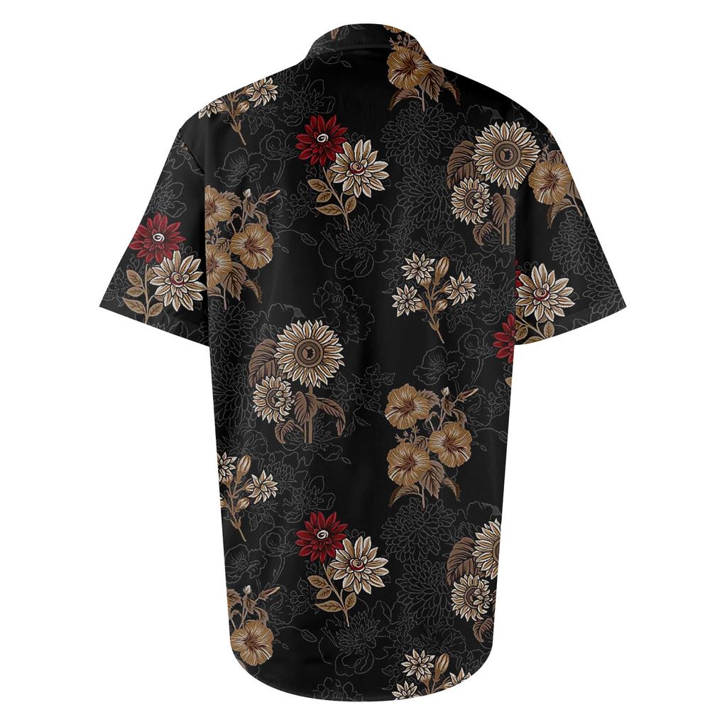 Retro Bohemian Print - Men's Casual Short Sleeved Shirt
