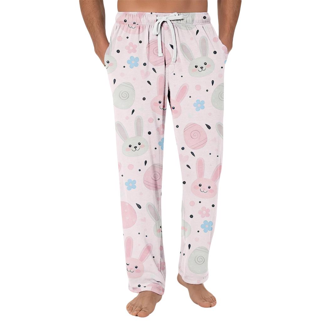 Pantalones de Pijama a Rayas Ropa de Dormir Casual Cordón Cintura Elástica Pantalones Cómodos Rectos Yoga Pantalones Sueltos