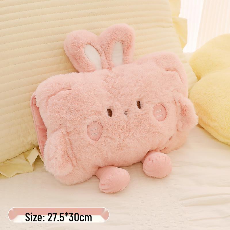 Rechargeable Plush Hot Water Bottle & Belly Warmer - Explosion-Proof Electric Heating Hand Warmer for Women