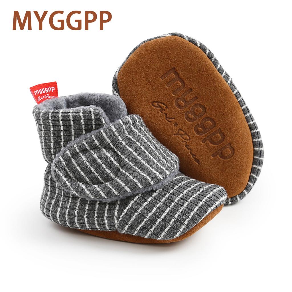 MYGGPP Autumn and Winter Striped Cotton Shoes Cotton Boots Baby Shoes Warm Shoes Baby Shoes Toddler Shoes