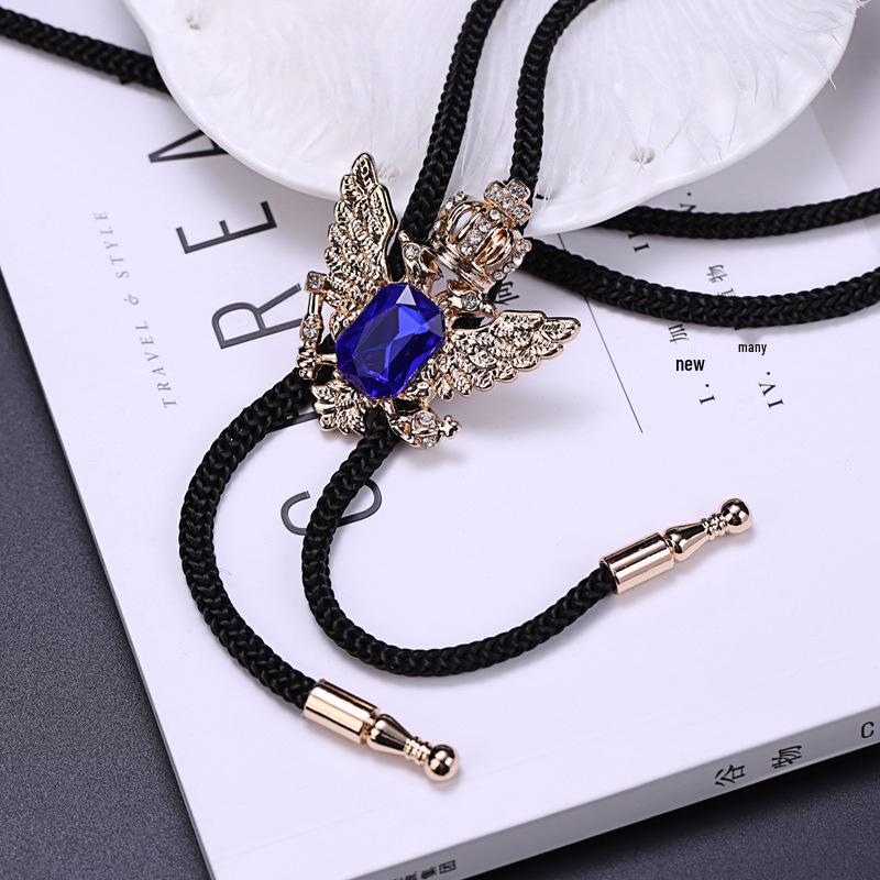 Herren Europäischer & Amerikanischer Stil Bolo Krawatte, Edelstein Fliege, Kristall Blume Vintage Halskette