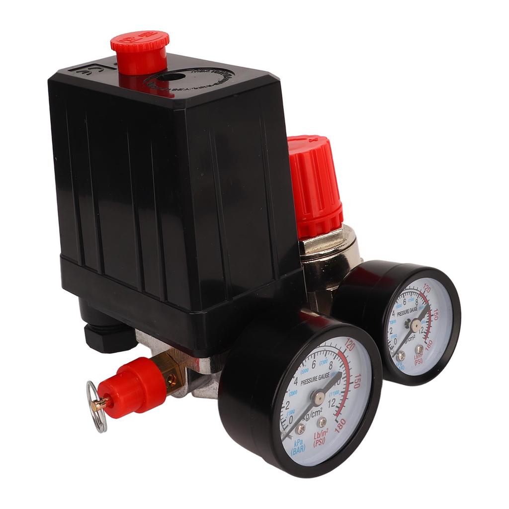 Air Compressor Pressure Switch Control Valve 0‑180PSI Quick Connector 3 in 1 for Automatic Control
