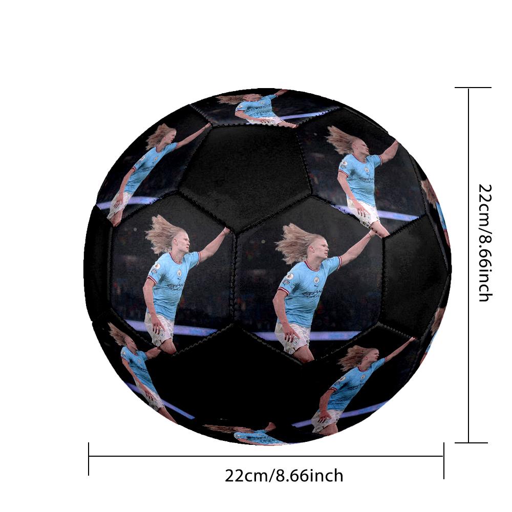 Erling Haaland Indoor Soccer Ball Colorful Machine Stitched PVC Size 5 Team Training Competition Ready Durable High-Bounce Cool Sports Gift