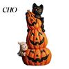 Outdoor Fall Patio Ornaments Spooky Halloween Figurine, Resin Scary Ghost Pumpkin Tabletop Decoration Autumn Table Centerpieces for Tiered Tray,