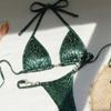 2025 Pearl Leopard Print Sexy Thong Swimsuit