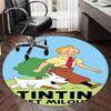 Covor rotund imprimat cu Aventurile lui Tintin, Covor pentru scaun, Covor de zonă, Preșuri pentru intrare, pentru Scaun de birou, Sufragerie, Dormitor, Bucătărie.